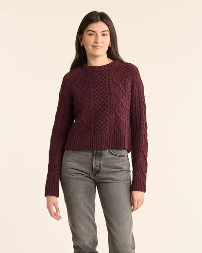 WOMEN'S SHETLAND COLLECTION FISHERMAN SWEATER