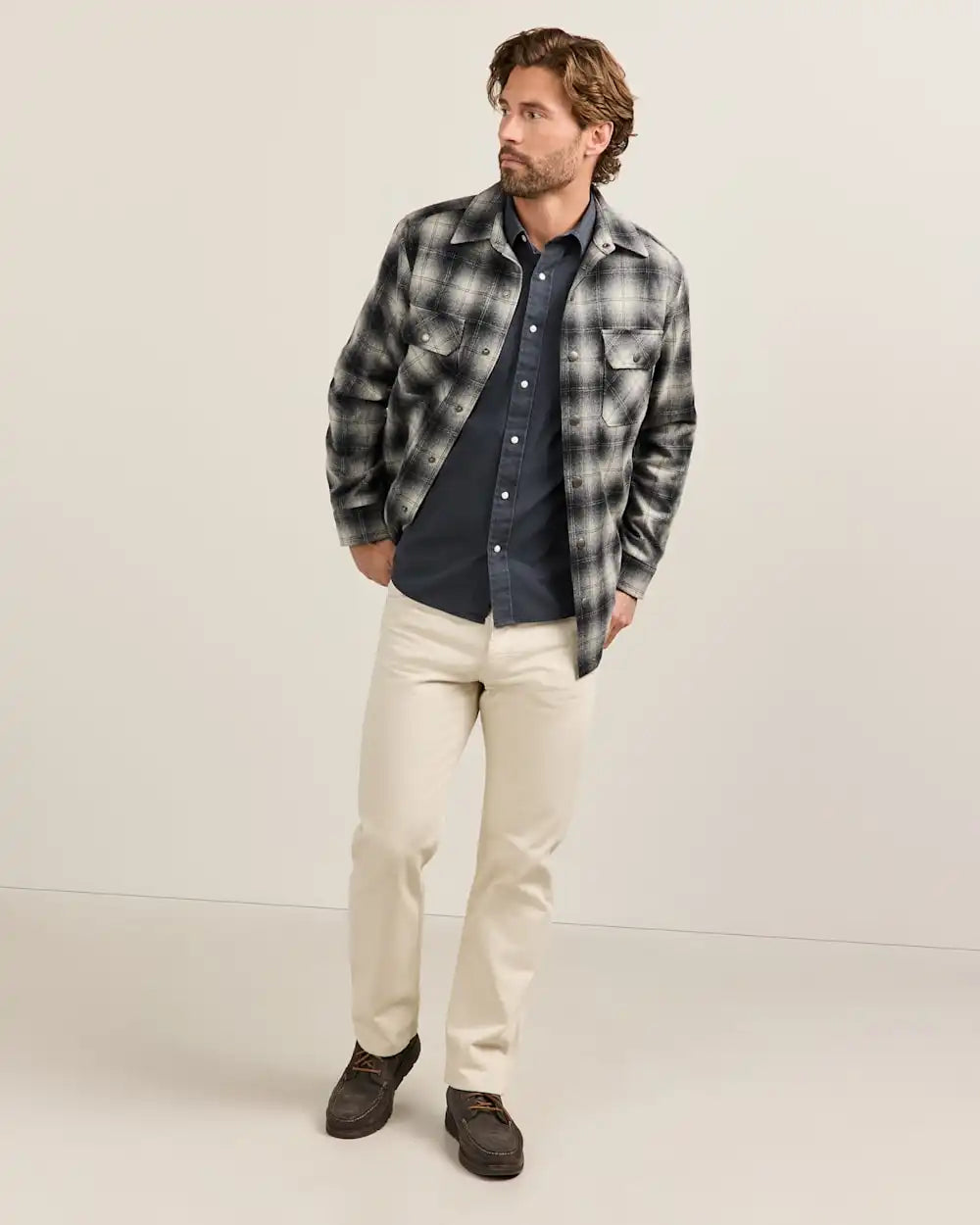 MEN'S PLAID QUILTED WOOL CPO JACKET
