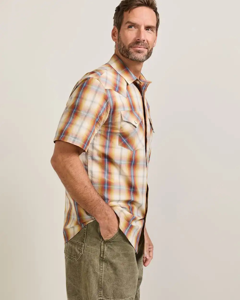 MEN'S SHORT-SLEEVE PLAID FRONTIER SHIRT