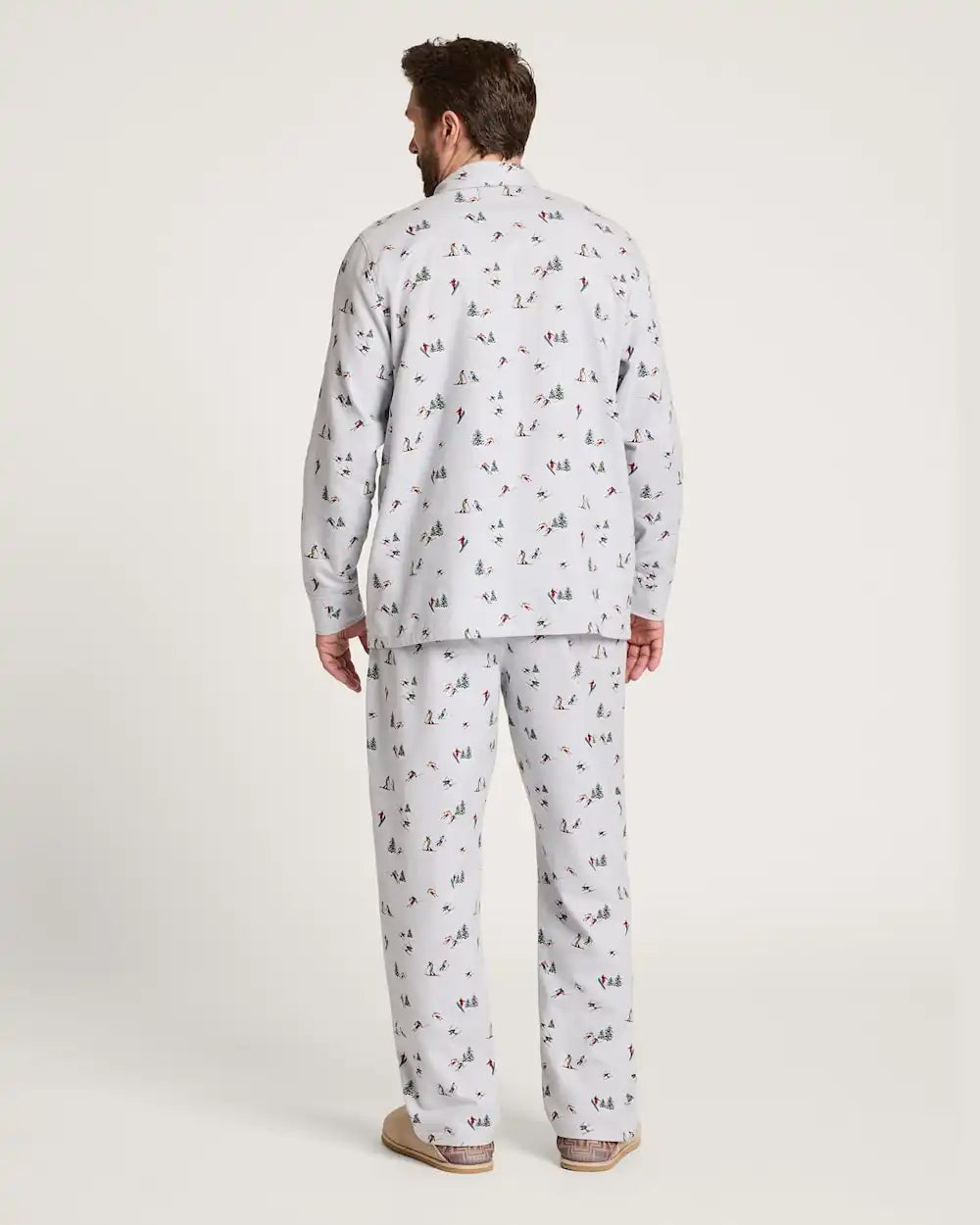 MEN'S SKI PRINT FLANNEL PAJAMA SET