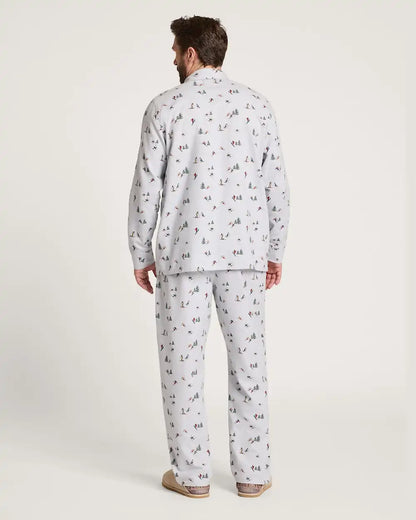 MEN'S SKI PRINT FLANNEL PAJAMA SET