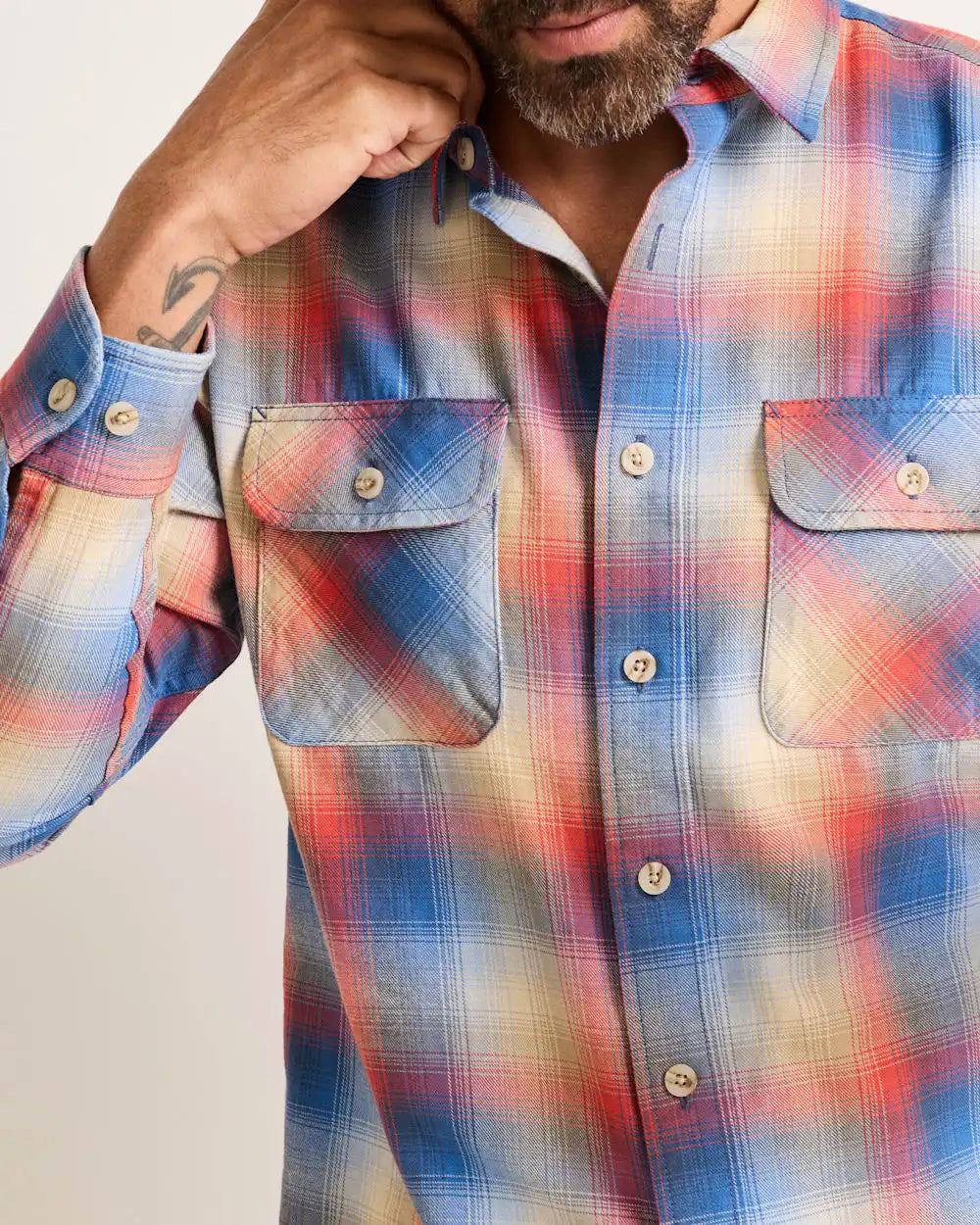 MEN'S PLAID BEACH SHACK COTTON SHIRT