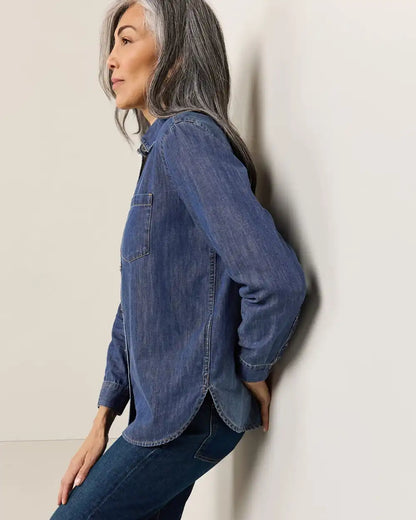 WOMEN'S CHAMBRAY PERFECT ONE POCKET SHIRT