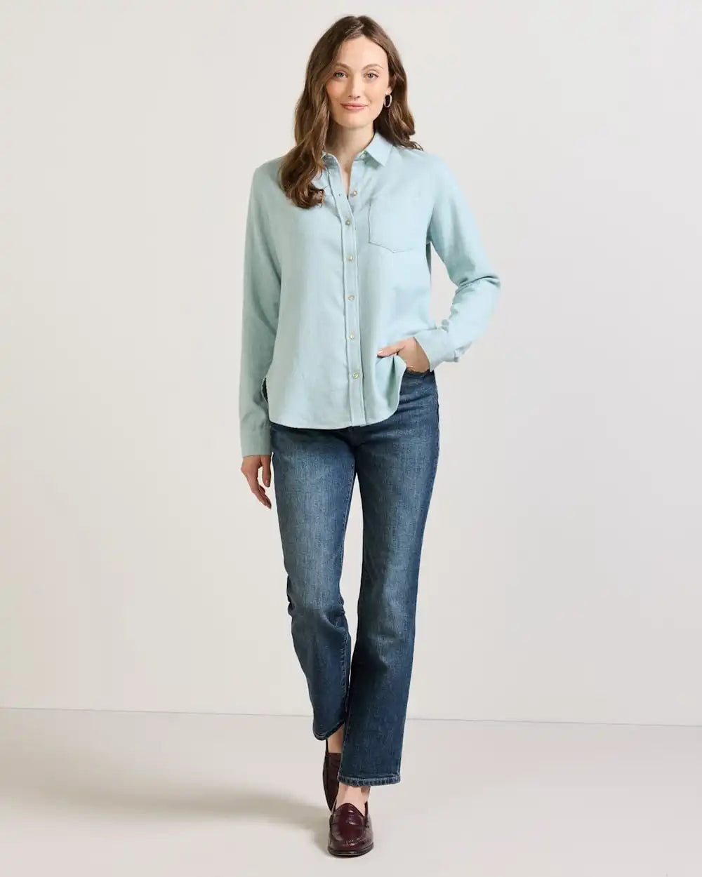 WOMEN'S COTTON FLANNEL RELAXED SHIRT