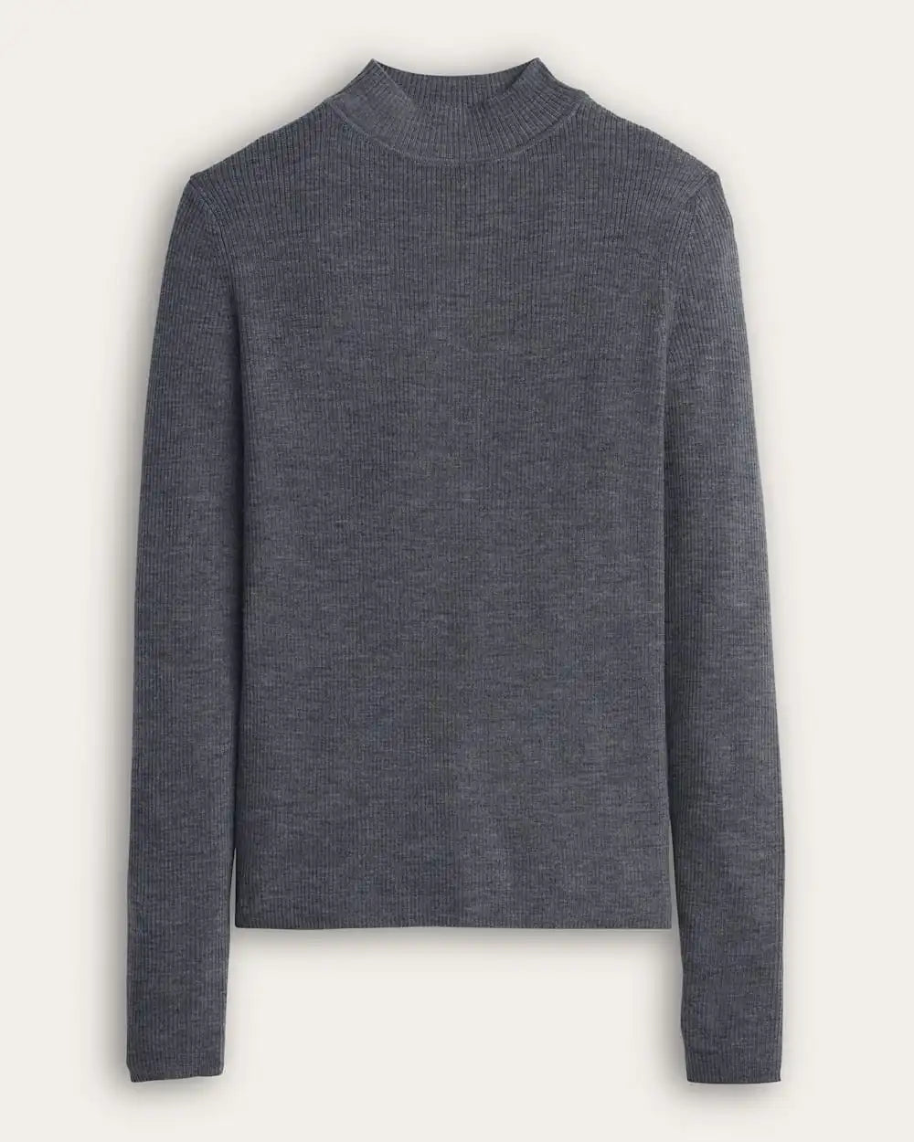 WOMEN'S RIB MERINO MOCKNECK