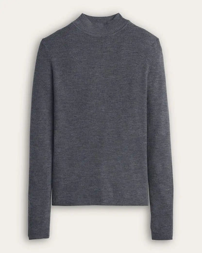 WOMEN'S RIB MERINO MOCKNECK