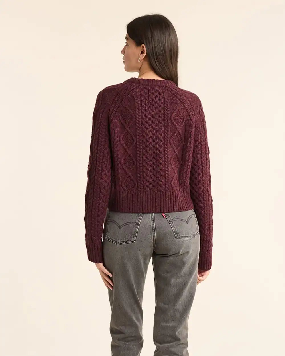 WOMEN'S SHETLAND COLLECTION FISHERMAN SWEATER