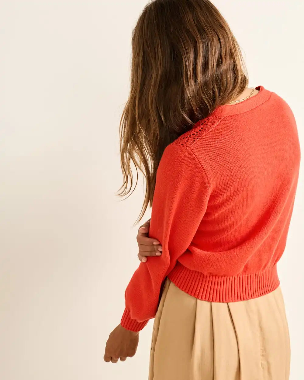 WOMEN'S CROCHET COTTON CARDIGAN