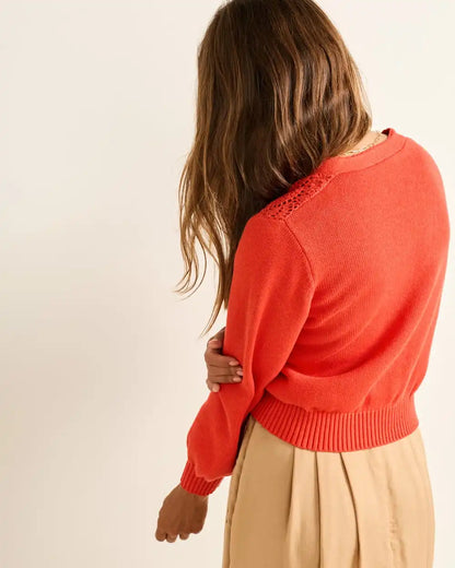 WOMEN'S CROCHET COTTON CARDIGAN