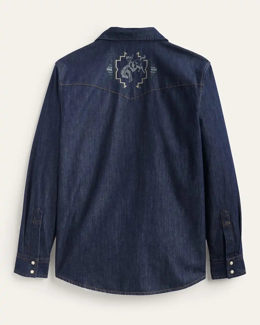 MEN'S RODEO EMBROIDERED DENIM GAMBLER SHIRT