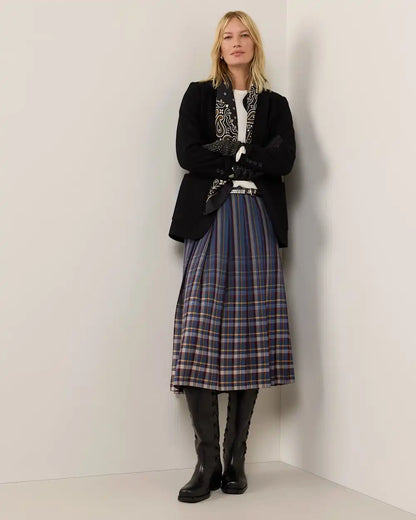 WOMEN'S WORSTED WOOL PLEATED SKIRT
