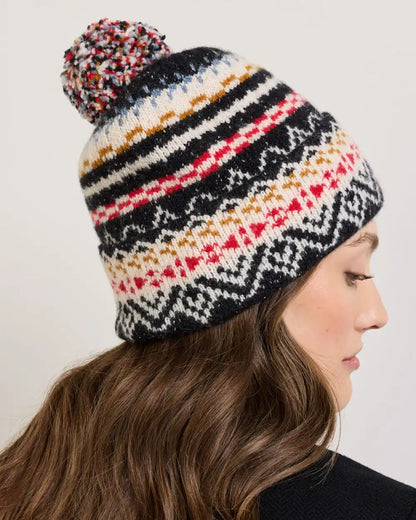 FAIR ISLE LAMBSWOOL POM BEANIE