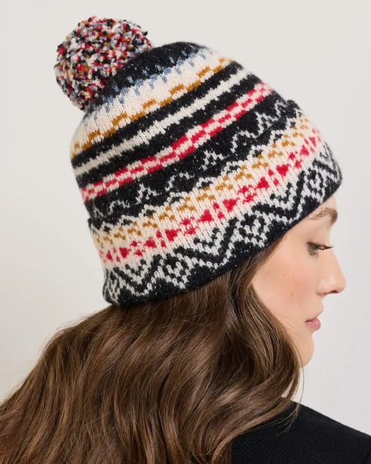 FAIR ISLE LAMBSWOOL POM BEANIE