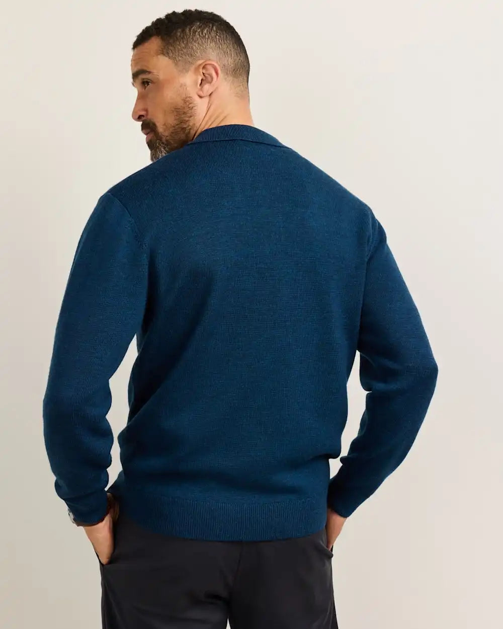 MEN'S MERINO POLO SWEATER