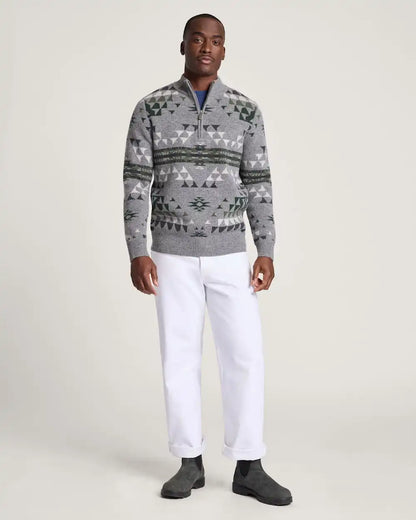 MEN'S AUTUMN BIRCH LAMBSWOOL QUARTER-ZIP SWEATER
