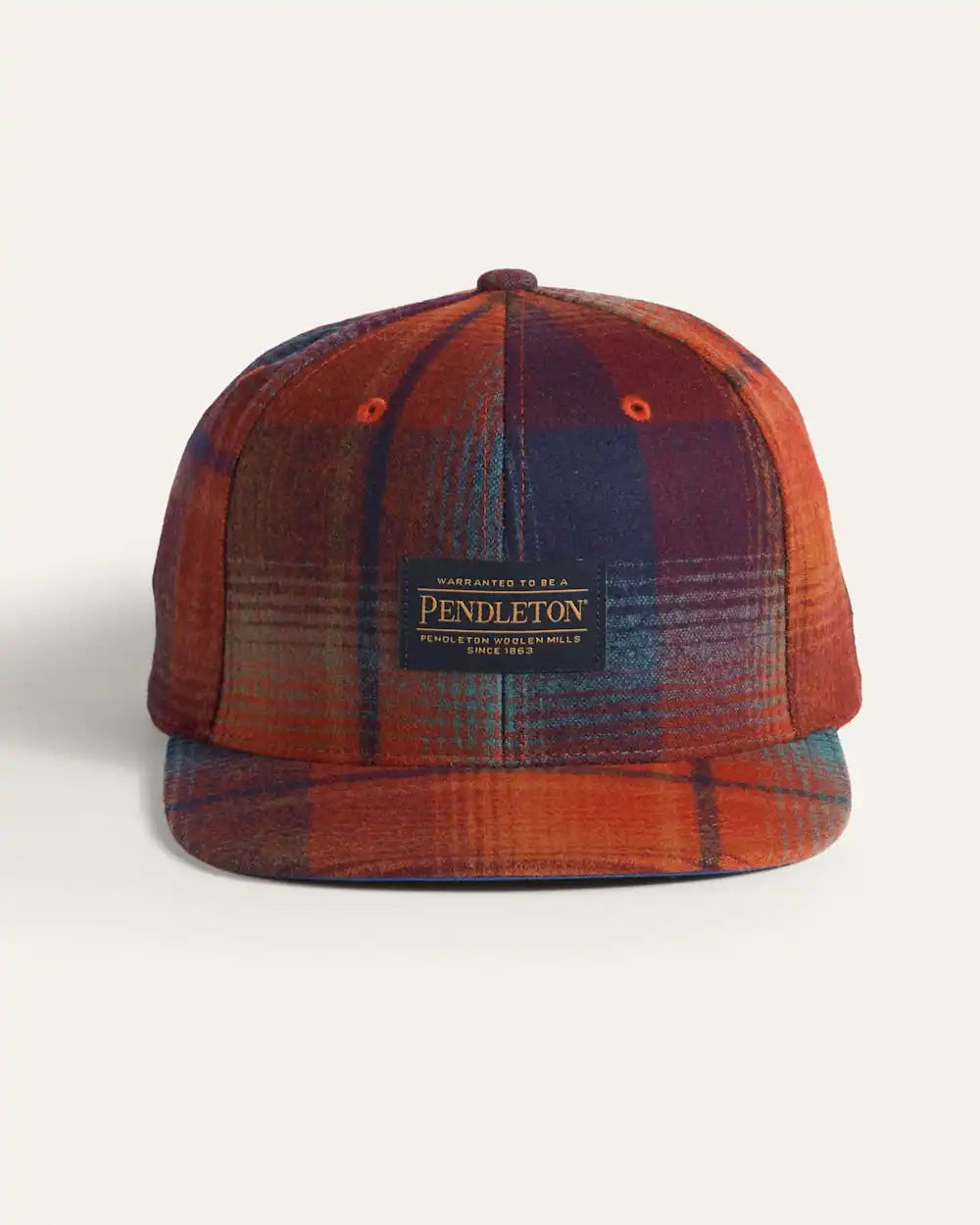 PLAID FLAT BRIM HAT