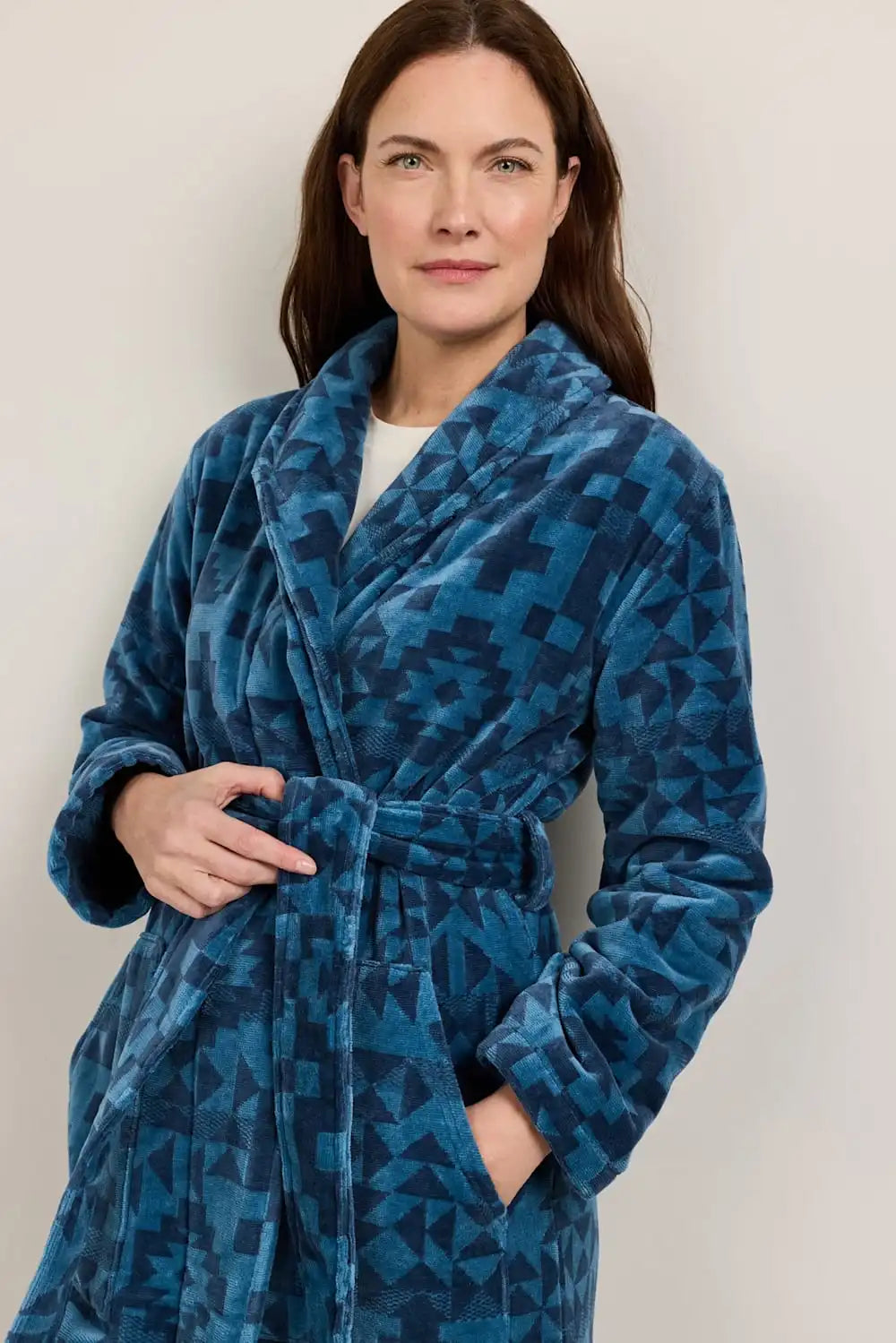 WOMEN'S BLUE RIDGE COTTON TERRY VELOUR BATHROBE