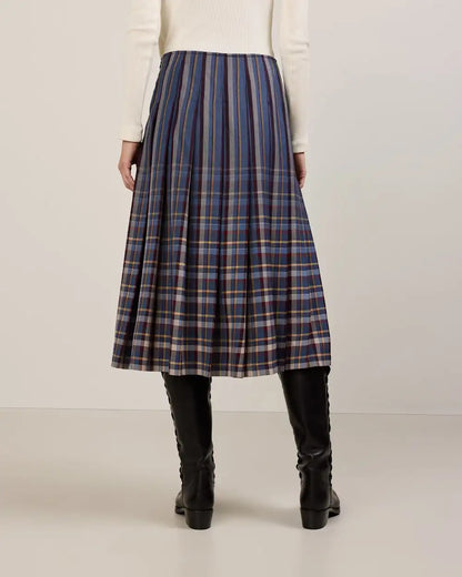 WOMEN'S WORSTED WOOL PLEATED SKIRT