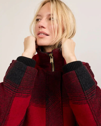 WOMEN'S PLAID WOOL COAT