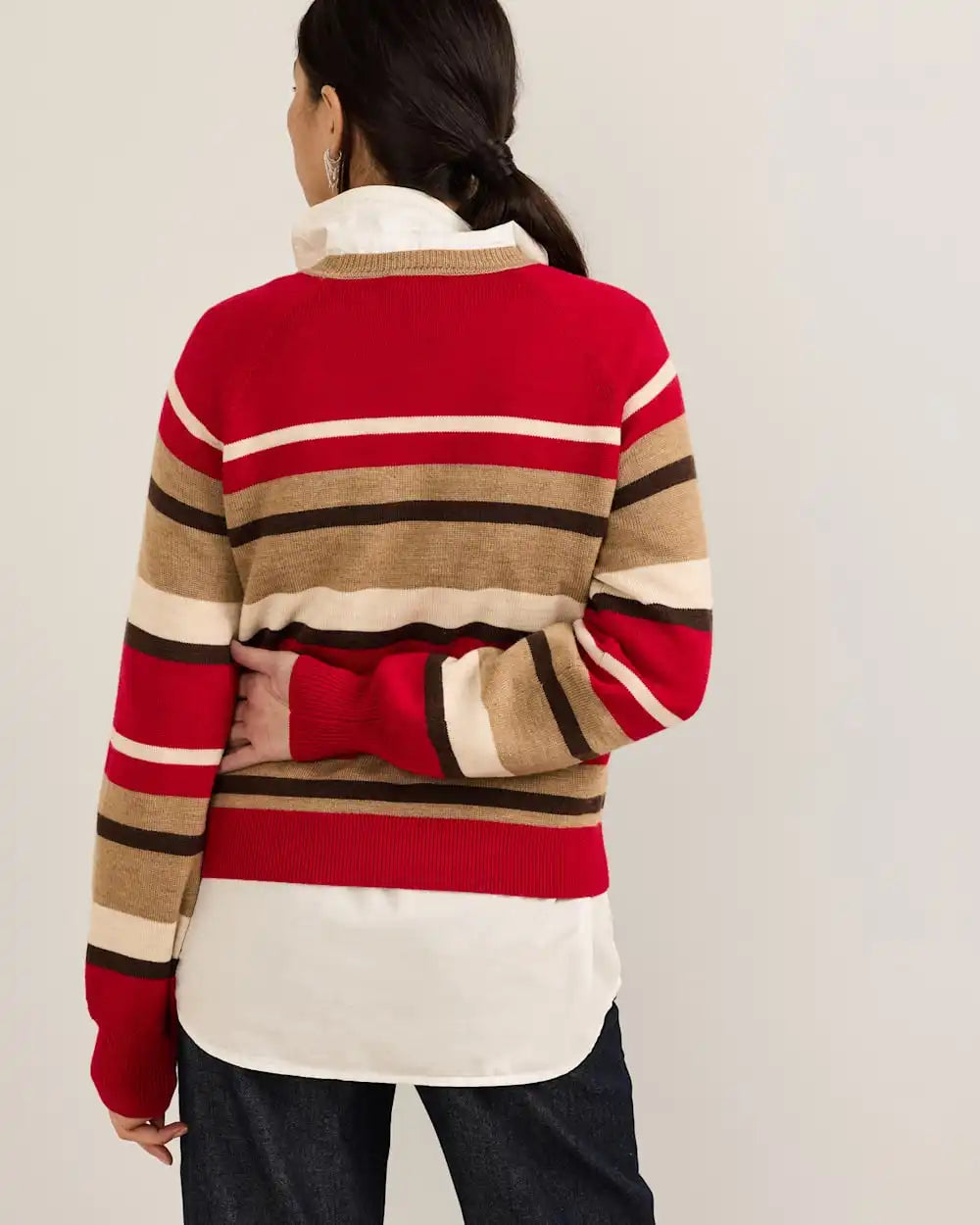 WOMEN'S MERINO MULTI STRIPE SWEATER