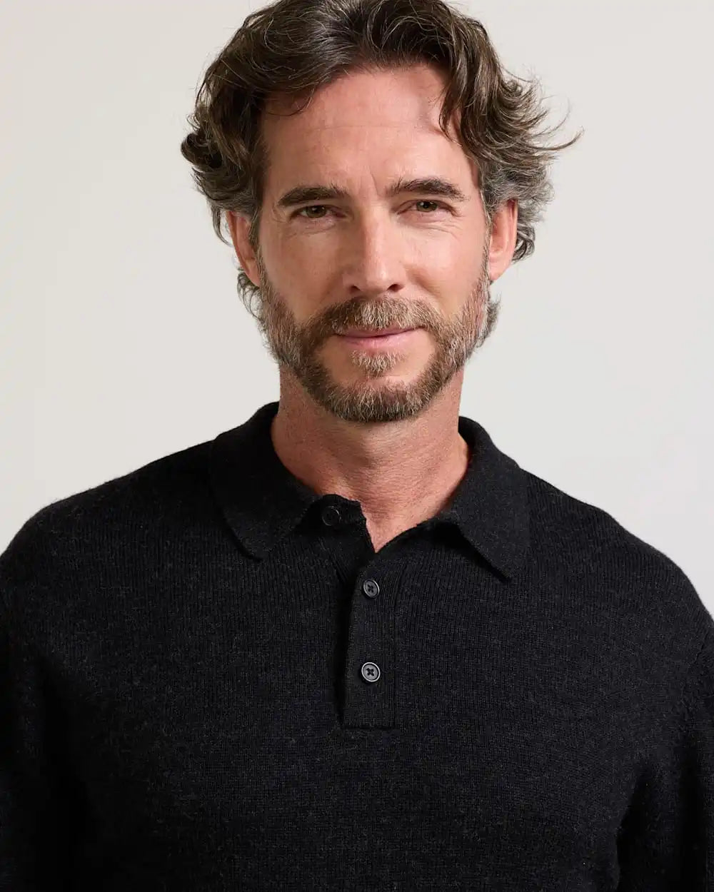 MEN'S MERINO POLO SWEATER