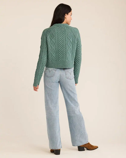 WOMEN'S SHETLAND COLLECTION FISHERMAN SWEATER