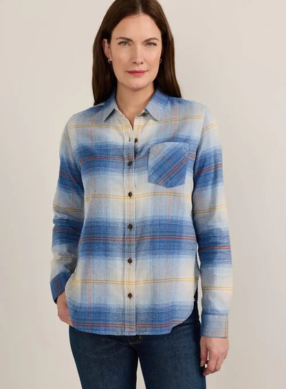 WOMEN'S PLAID COTTON FLANNEL RELAXED SHIRT