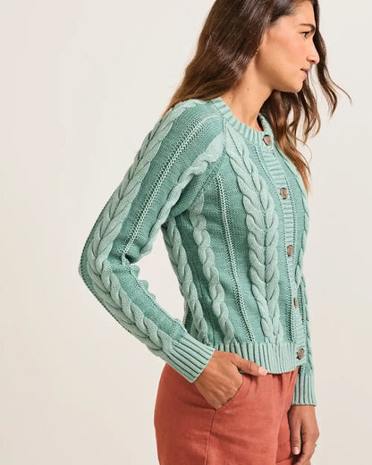 WOMEN'S COTTON CABLE CARDIGAN