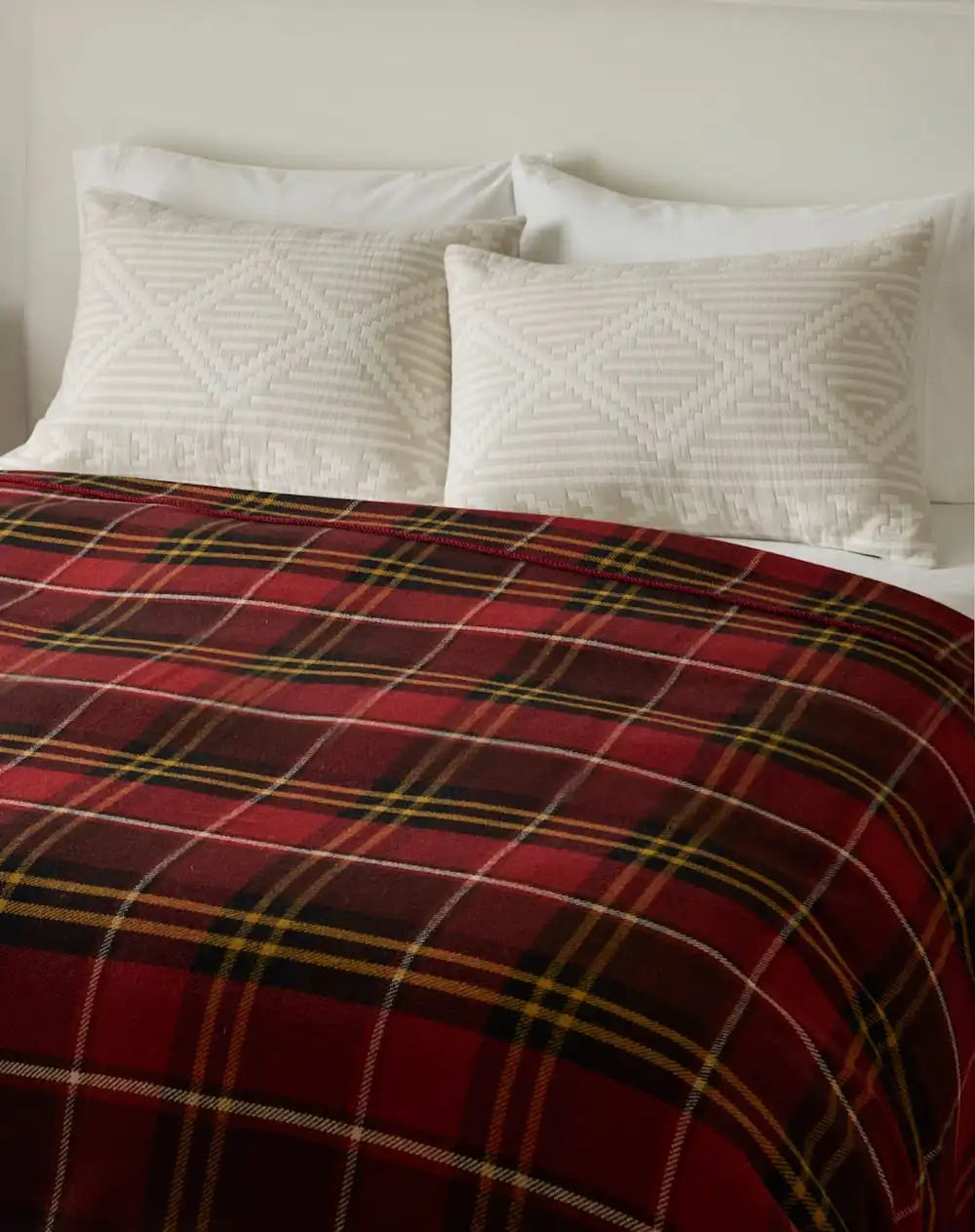 ECO-WISE WOOL PLAID/STRIPE BLANKET