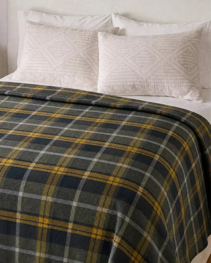 ECO-WISE WOOL PLAID/STRIPE BLANKET