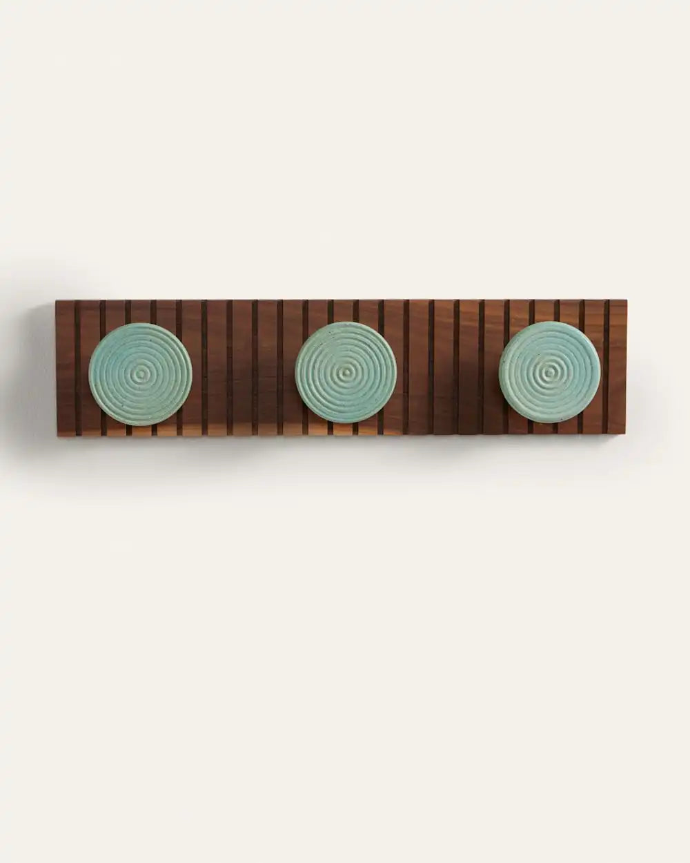 HANDMADE STONEWARE & WOOD COAT HANGER