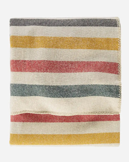 ECO-WISE WOOL PLAID/STRIPE BLANKET
