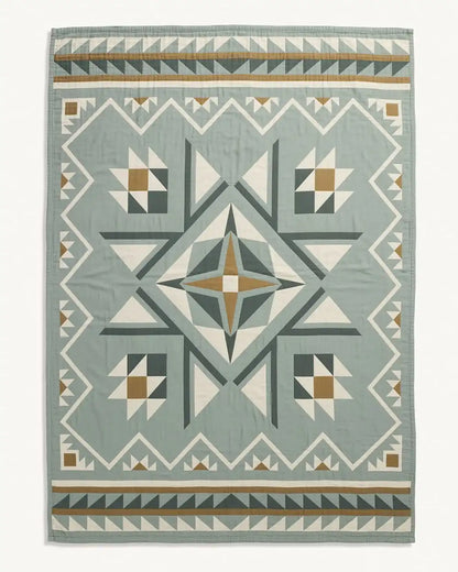 QUILTED STAR COTTON MATELASSE COVERLET SET