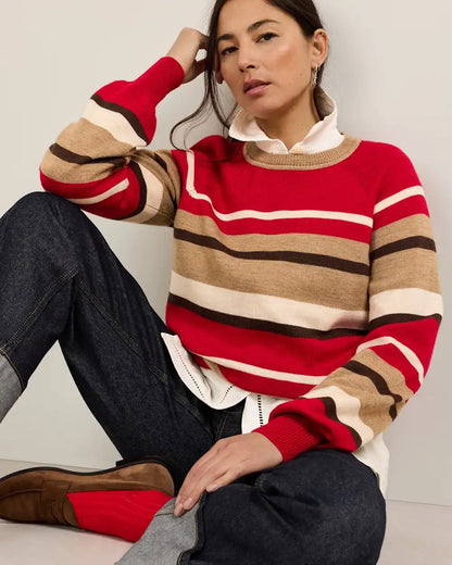 WOMEN'S MERINO MULTI STRIPE SWEATER