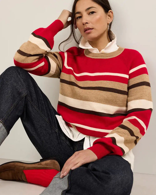 WOMEN'S MERINO MULTI STRIPE SWEATER