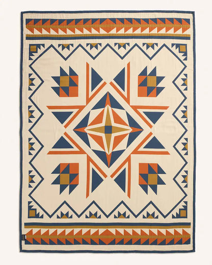 QUILTED STAR COTTON MATELASSE COVERLET SET