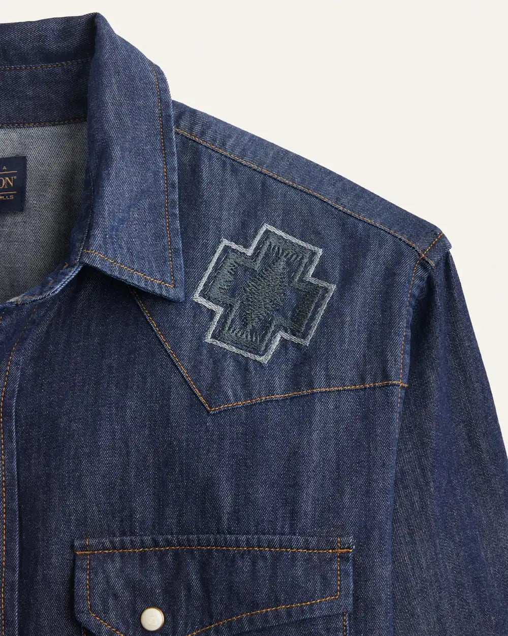MEN'S RODEO EMBROIDERED DENIM GAMBLER SHIRT