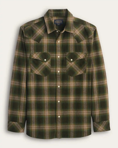 MEN'S PLAID SNAP-FRONT WYATT COTTON SHIRT