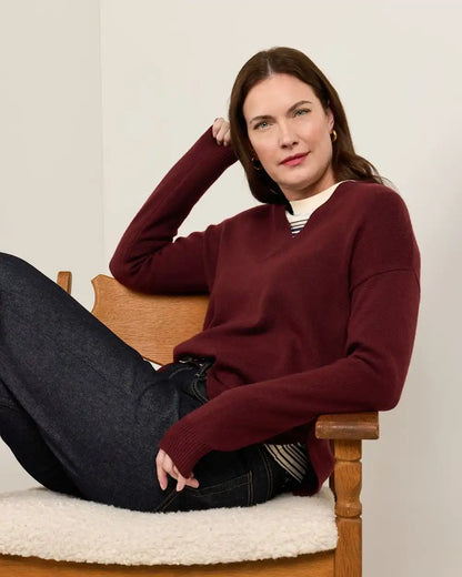WOMEN'S MERINO V-NECK SWEATER