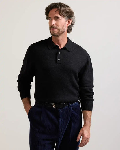 MEN'S MERINO POLO SWEATER
