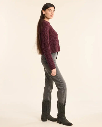 WOMEN'S SHETLAND COLLECTION FISHERMAN SWEATER