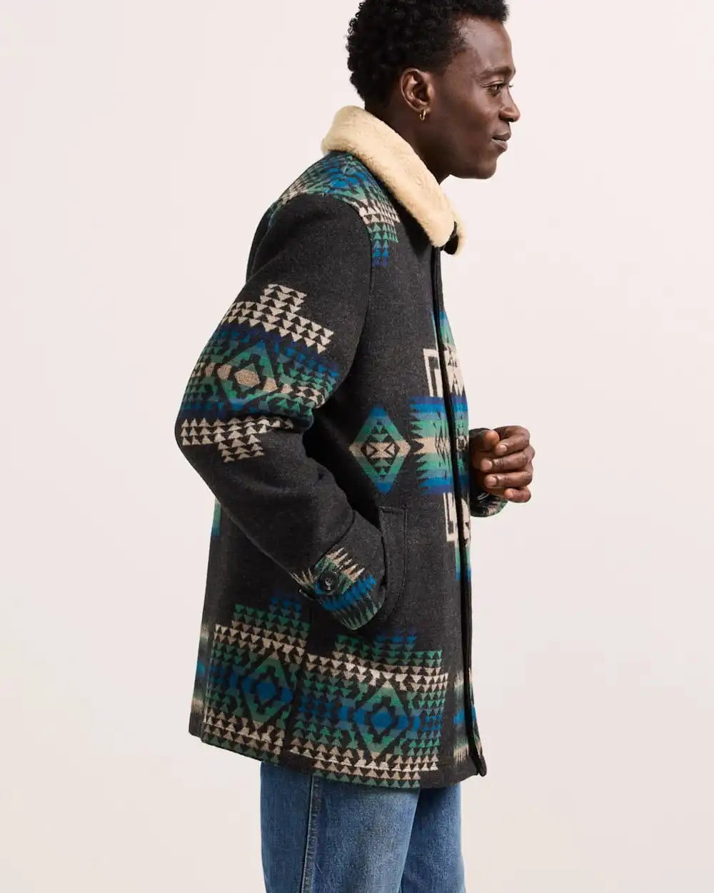 MEN'S BROWNSVILLE SHEARLING COLLAR COAT