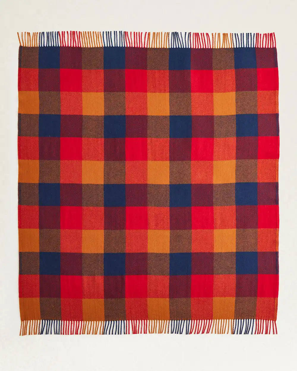 ECO-WISE WOOL FRINGED THROW