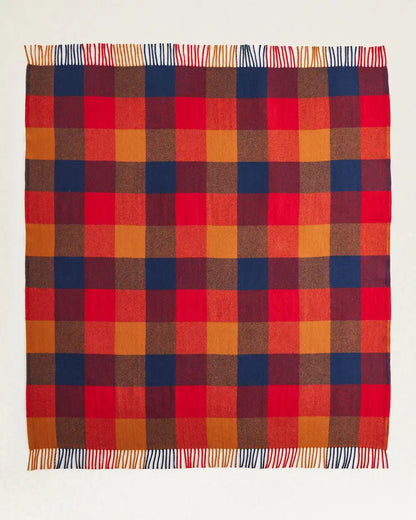 ECO-WISE WOOL FRINGED THROW