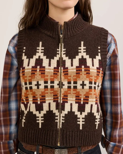 WOMEN'S GRAPHIC SHETLAND COLLECTION ZIP VEST