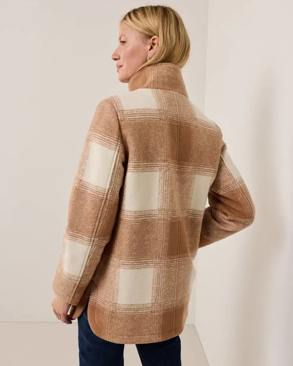 WOMEN'S PLAID WOOL COAT