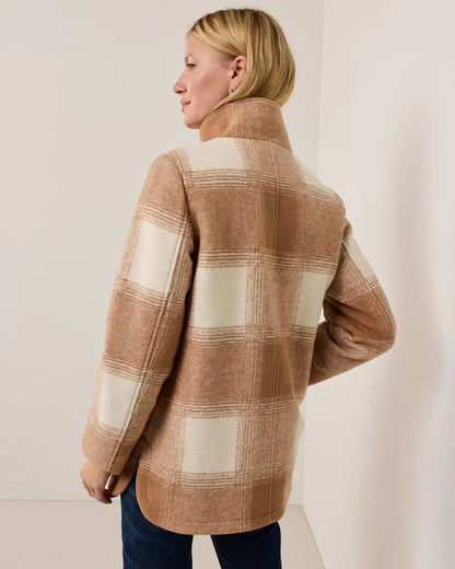 WOMEN'S PLAID WOOL COAT
