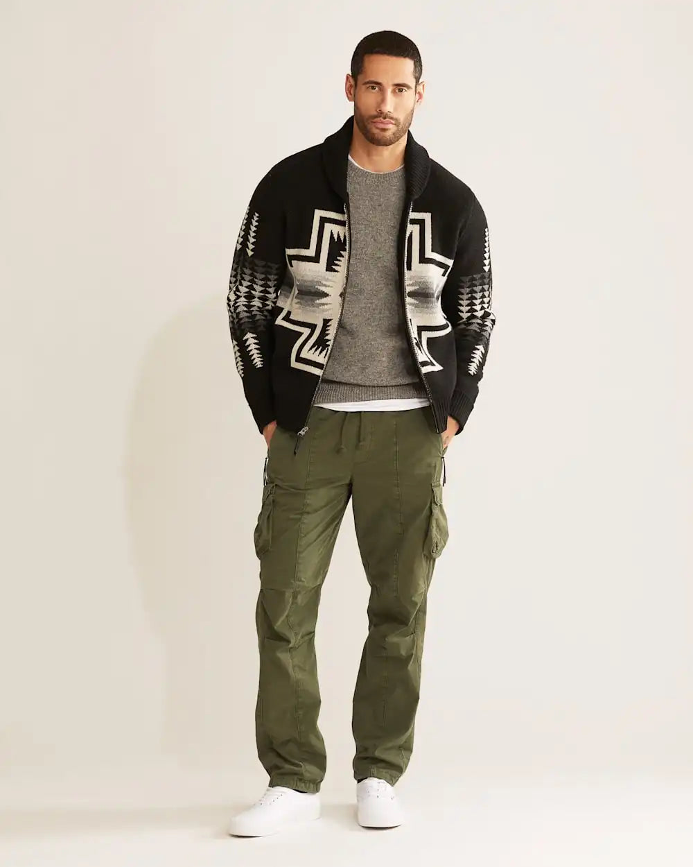 MEN'S HARDING LAMBSWOOL ZIP CARDIGAN