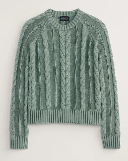 WOMEN'S COTTON CABLE SWEATER