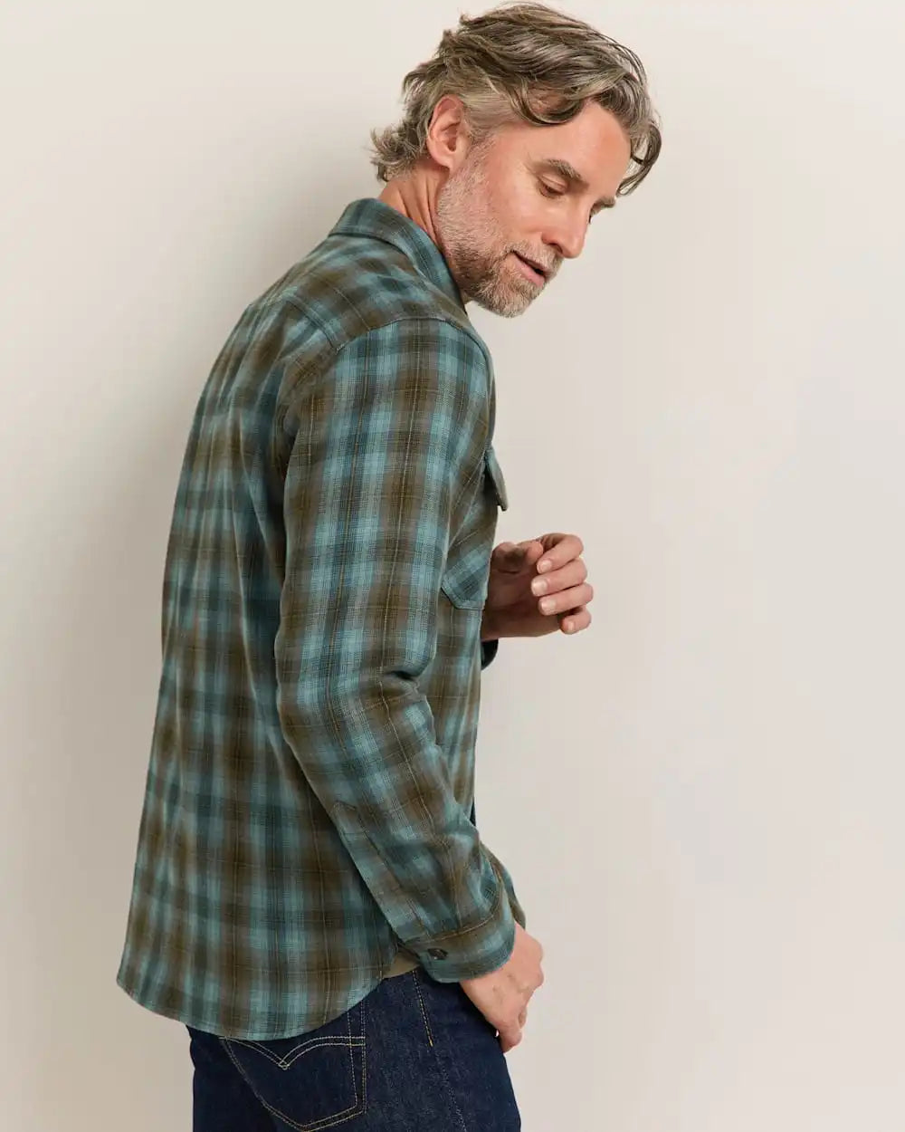 MEN'S PLAID BURNSIDE COTTON FLANNEL SHIRT